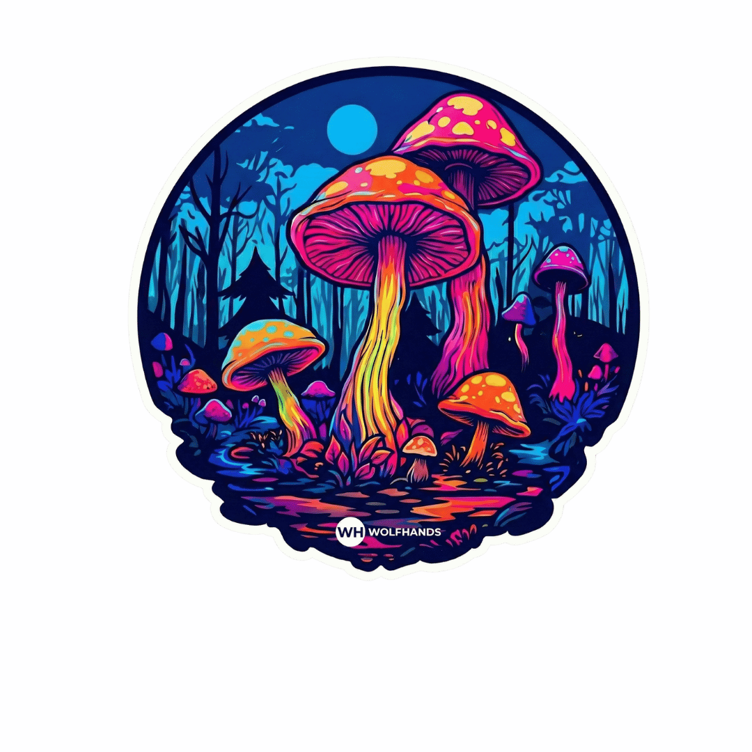 Camisa cogumelos do Bosque Fluorescente
