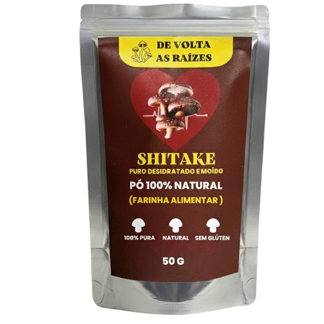 Shiitake 100% puro moído 50 ( farinha)