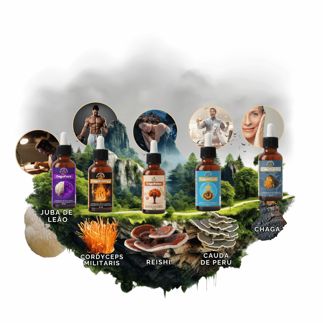 Combo 5 Espécies cogumelo – Linha de Composto Bionergético