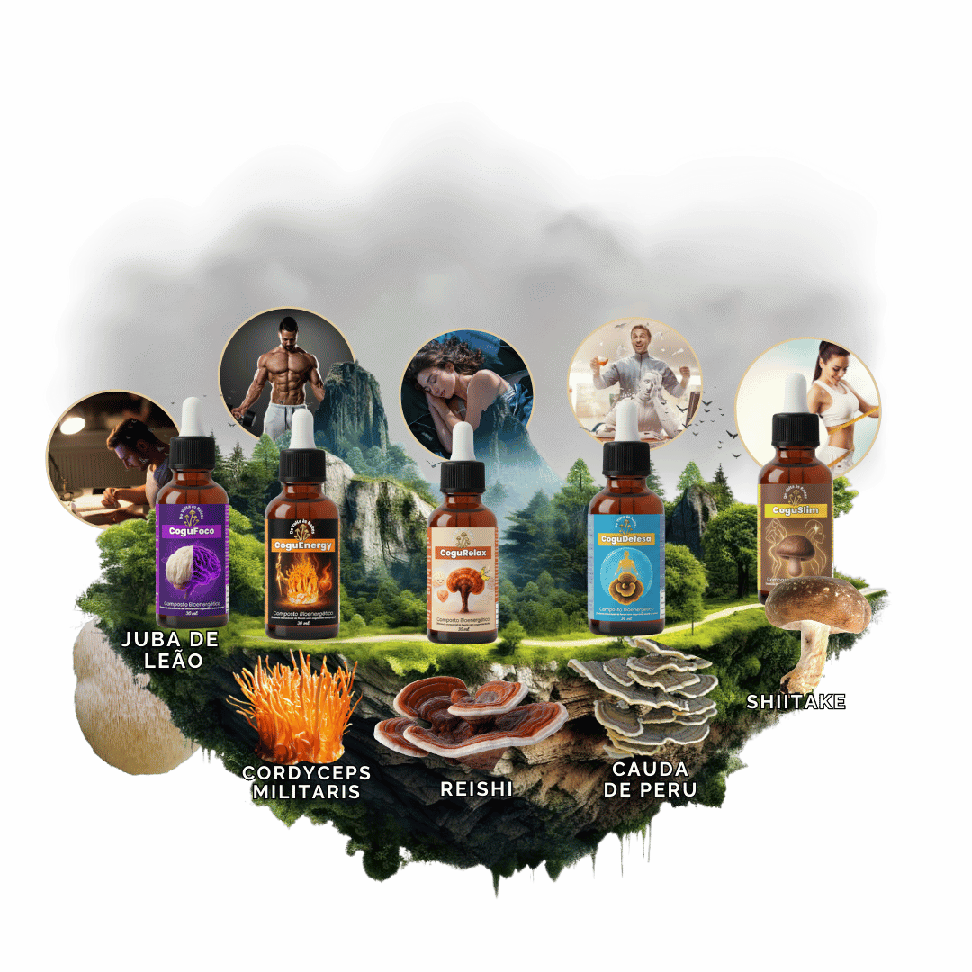 Combo 5 Espécies cogumelo – Linha de Composto Bionergético