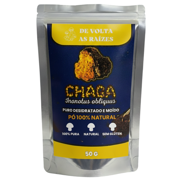 Cogumelo Chaga 100% Puro moído50 g (farinha)
