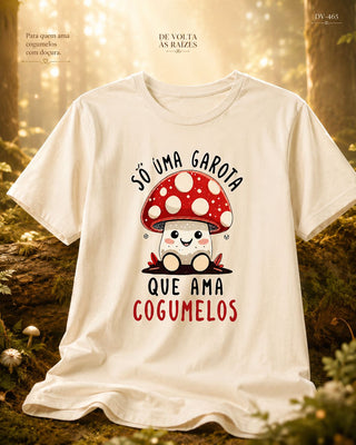 Camiseta garota cogumelo