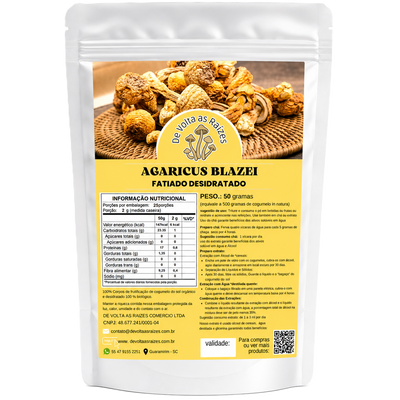 Cogumelo Agaricus blazei Desidratado 50 g