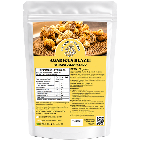 Cogumelo Agaricus blazei Desidratado 50 g