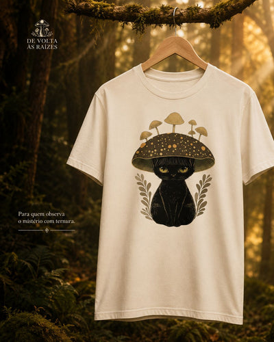Camisa gato chapeu cogumelo