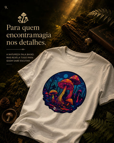 Camisa cogumelos do Bosque Fluorescente