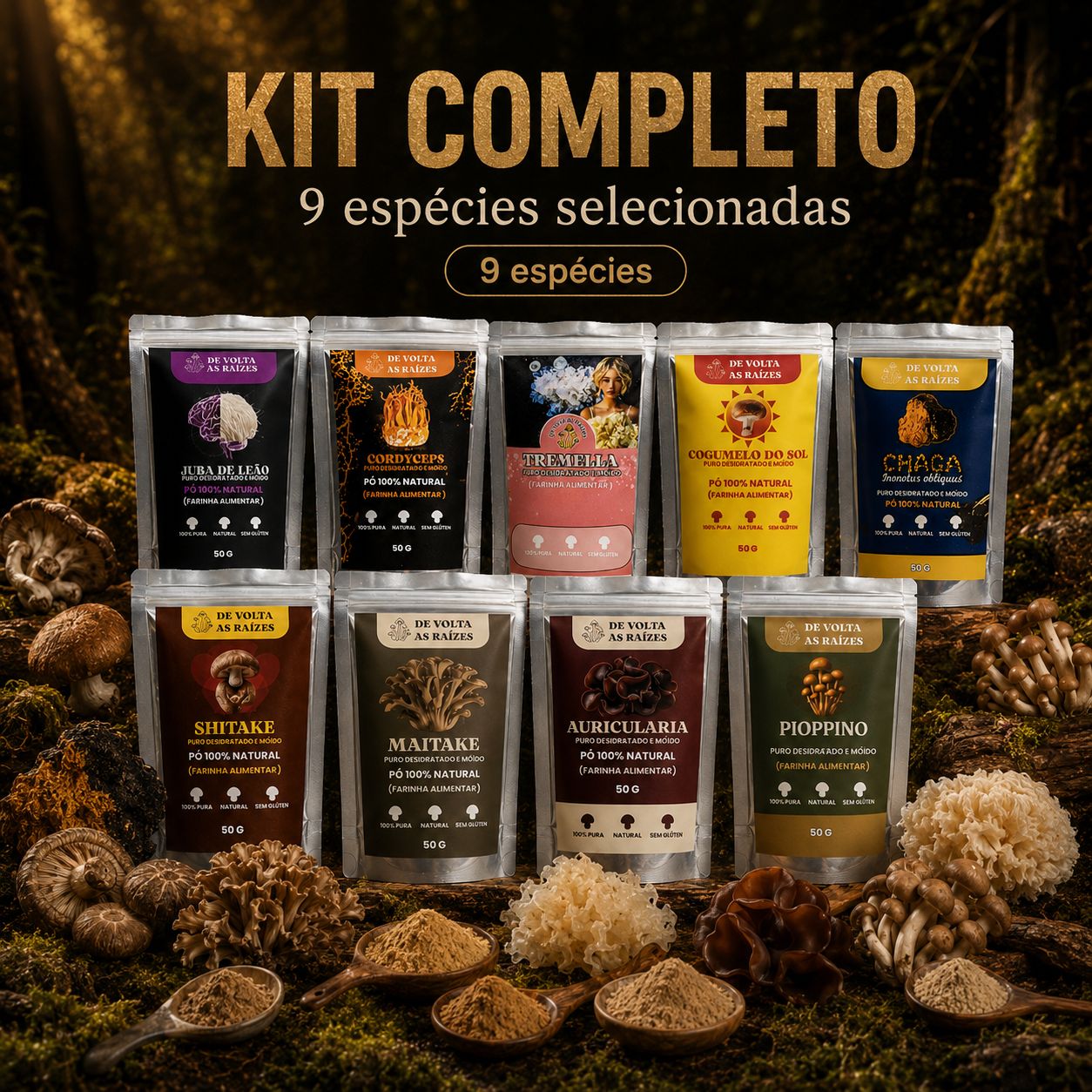 Kit Completo - Seleção com 9 Espécies (Farinhas Naturais)