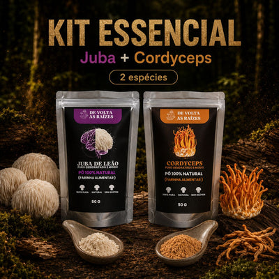 Kit Essencial - Juba de Leão + Cordyceps ( farinha 50g cada)