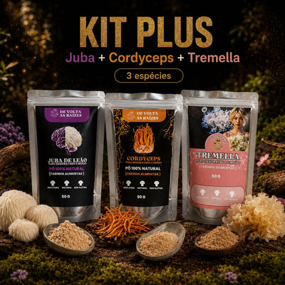 Kit Plus - Juba de Leão + Cordyceps + Tremella (farinha 50g cada)