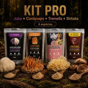 Kit Pro - Juba de Leão + Cordyceps + Tremella + Shitake (farinha 50g cada)