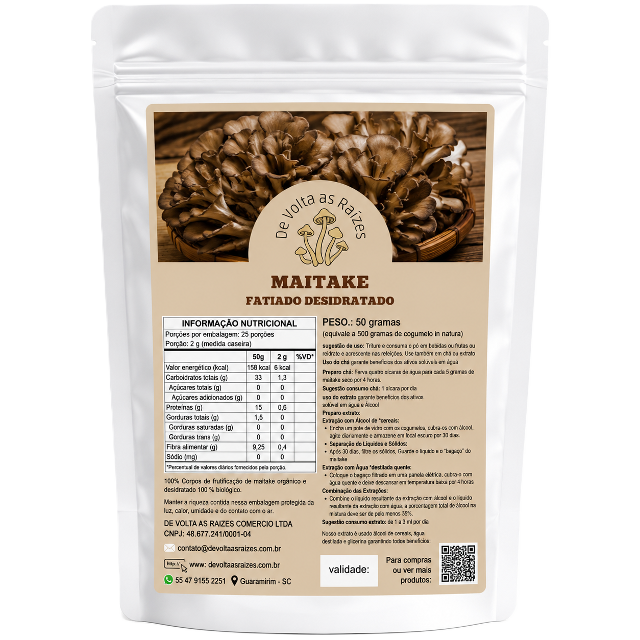 Cogumelo Maitake Desidratado 50 g