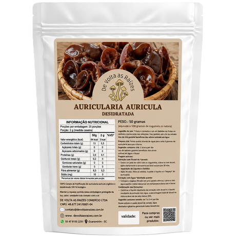 Cogumelo Auricularia Desidratado 50 g