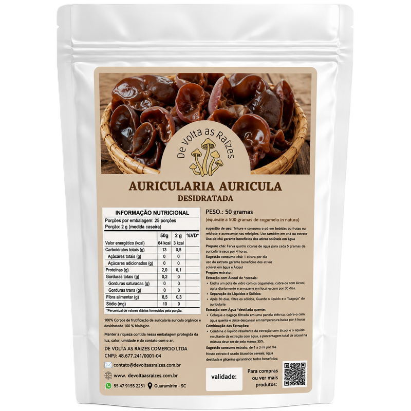 Cogumelo Auricularia Desidratado 50 g