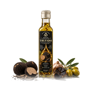 Azeite extravirgem trufado com trufas negras e alho negro 250 ml