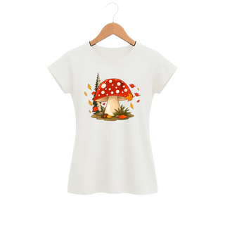 Camiseta Feminina Baby Look Cogumelo Amanita de Outono