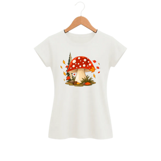 Camiseta Feminina Baby Look Cogumelo Amanita Gigante