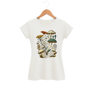 Camiseta Feminina Baby Look Cogumelo Canteiro Selvagem