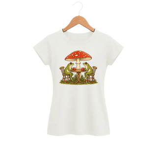 Camiseta Feminina Baby Look Cogumelo Chá das Cinco no Bosque