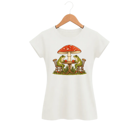 Camiseta Feminina Baby Look Cogumelo Chá das Cinco no Bosque