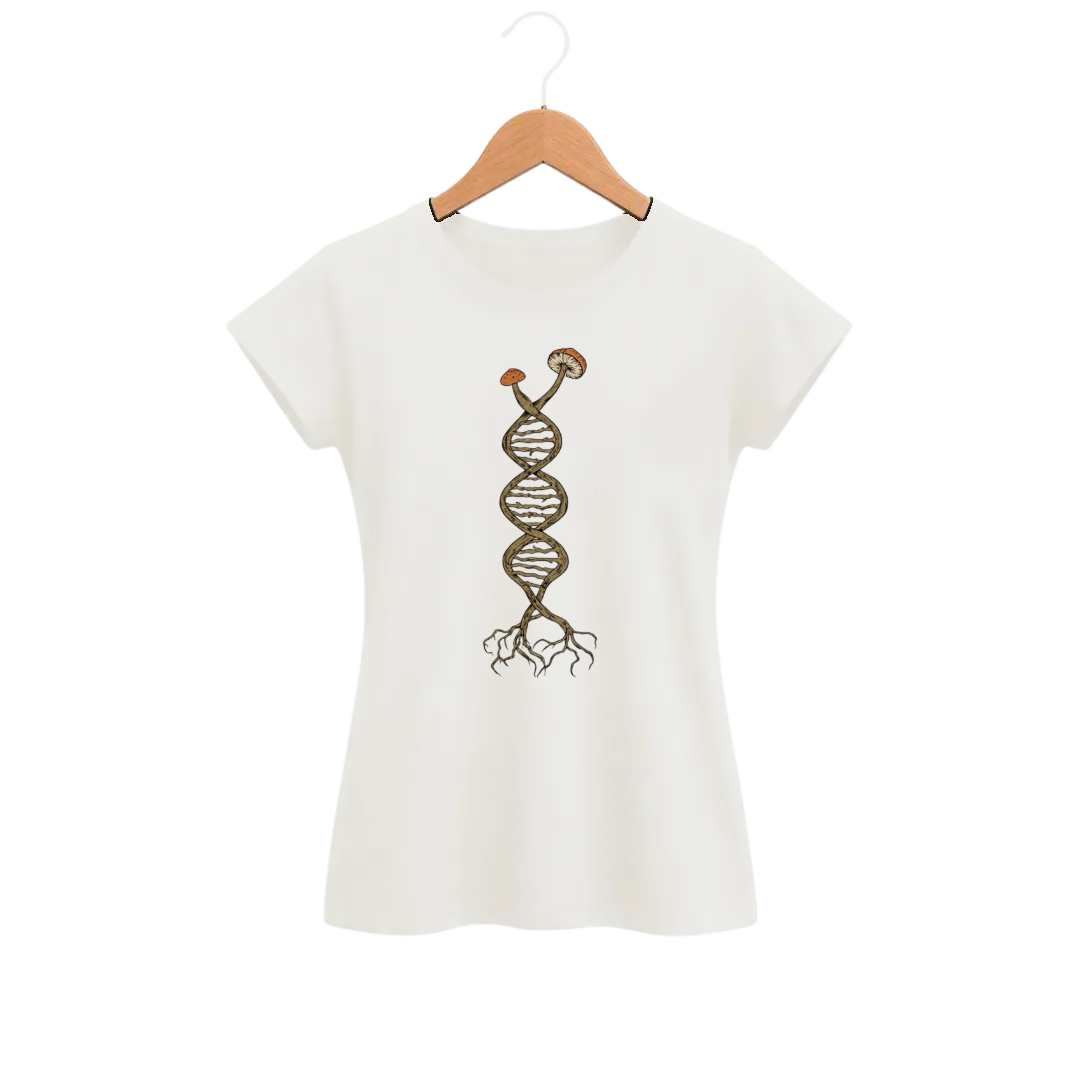 Camiseta Feminina Baby Look Cogumelo Código das Raízes