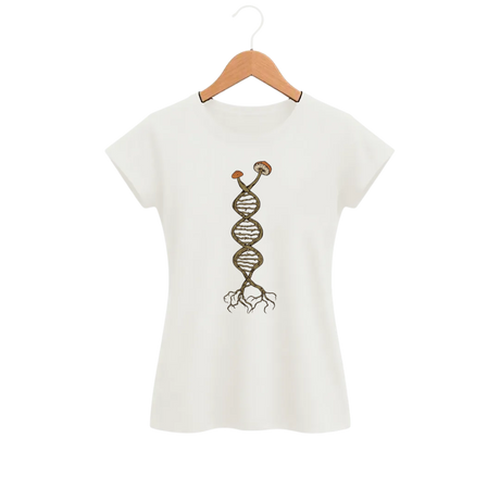 Camiseta Feminina Baby Look Cogumelo Código das Raízes