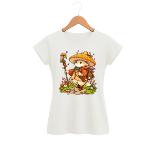 Camiseta Feminina Baby Look Cogumelo Andarilho