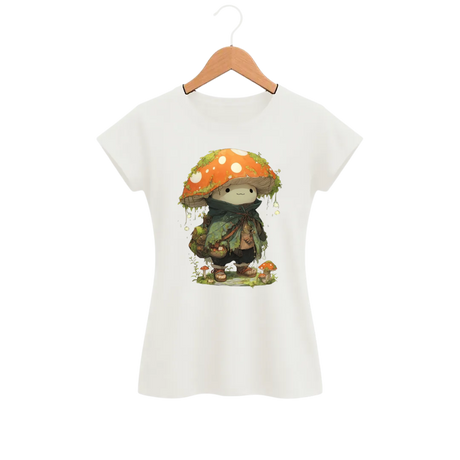 Camiseta Feminina Baby Look Cogumelo Aventureiro