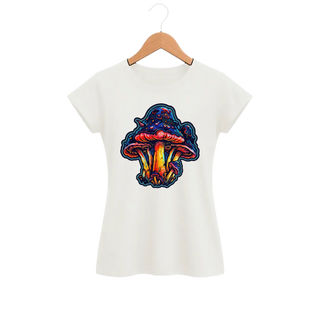 Camiseta Feminina Baby Look Cogumelo em Destaque