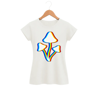 Camiseta Feminina Baby Look Cogumelo Prisma