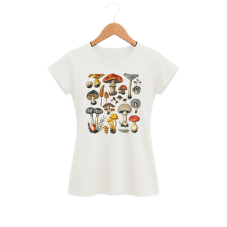 Camiseta Feminina Baby Look Cogumelo Coleção de Campo