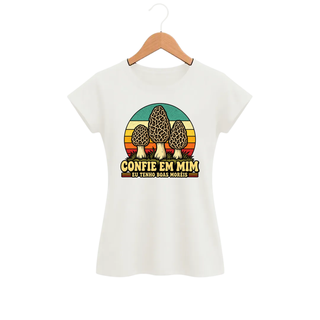 Camiseta Feminina Baby Look Cogumelo Confie em Mim