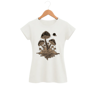 Camiseta Feminina Baby Look Cogumelo Espelho d'Água