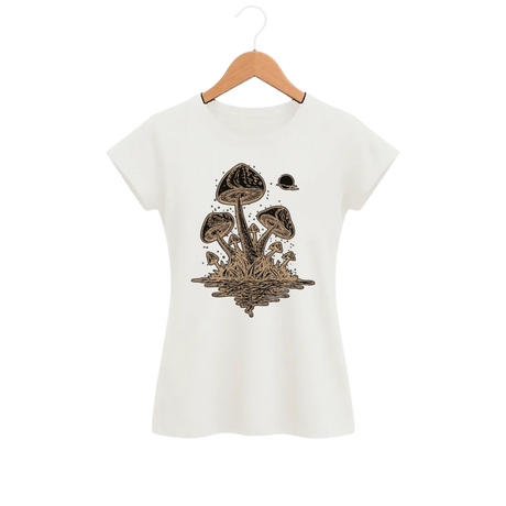 Camiseta Feminina Baby Look Cogumelo Espelho d'Água