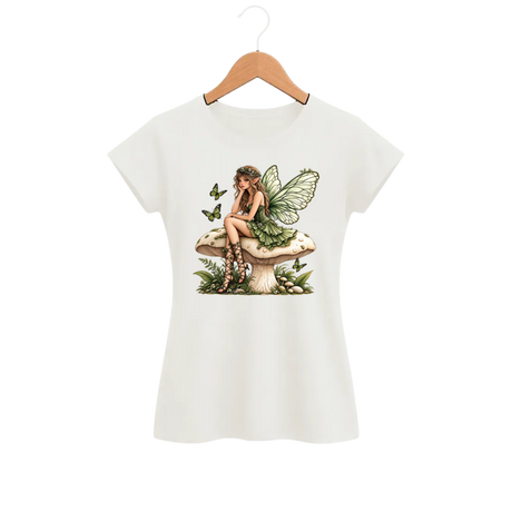 Camiseta Feminina Baby Look Cogumelo Fada do Bosque