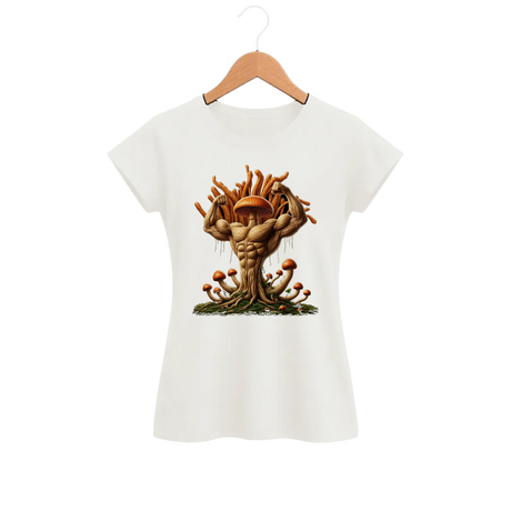 Camiseta Feminina Baby Look Cogumelo Força do Micélio