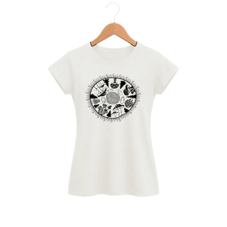 Camiseta Feminina Baby Look Cogumelo Forest Circle
