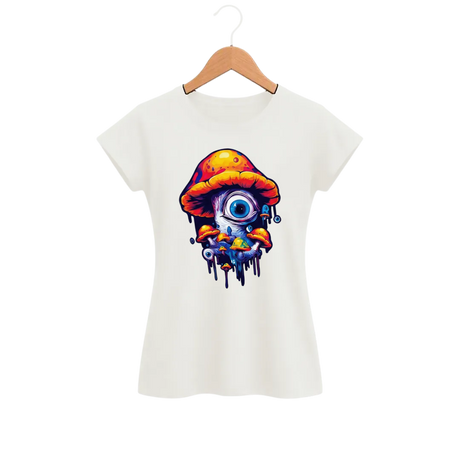 Camiseta Feminina Baby Look Cogumelo Forma Orgânica