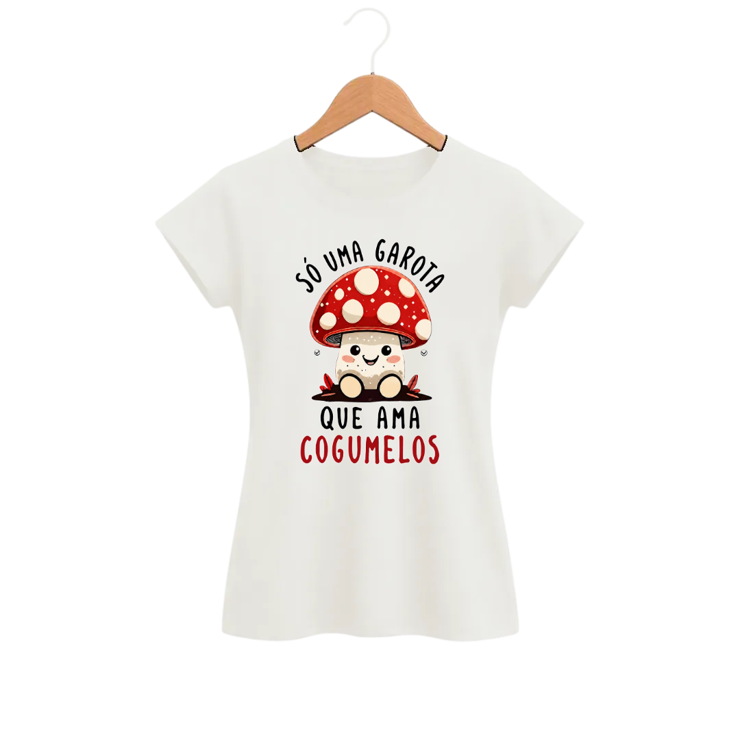 Camiseta Feminina Baby Look Garota Cogumelo