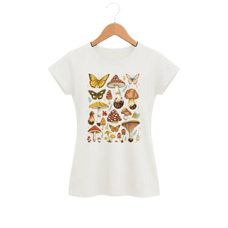 Camiseta Feminina Baby Look Cogumelo Gaveta do Naturalista