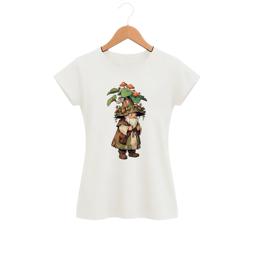 Camiseta Feminina Baby Look Gnomo dos Cogumelos
