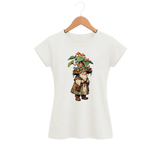 Camiseta Feminina Baby Look Gnomo dos Cogumelos