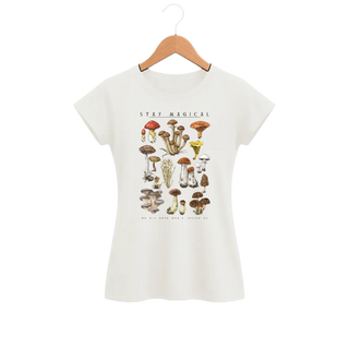 Camiseta Feminina Baby Look Cogumelos do Bosque Stay Magical