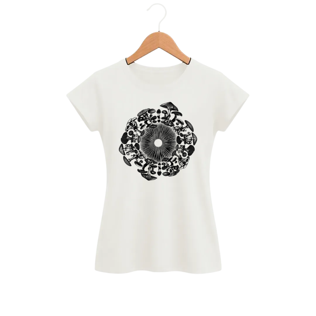 Camiseta Feminina Baby Look Cogumelo Marca do Esporo