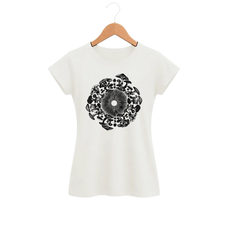 Camiseta Feminina Baby Look Cogumelo Marca do Esporo