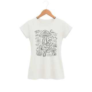 Camiseta Feminina Baby Look Cogumelo Nascido Assim