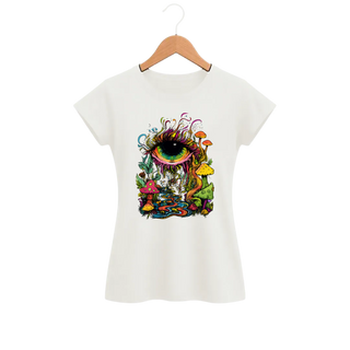 Camiseta Feminina Baby Look Olho de Cogumelo
