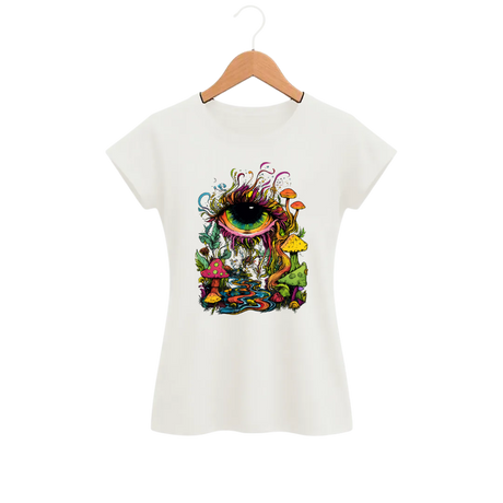 Camiseta Feminina Baby Look Olho de Cogumelo