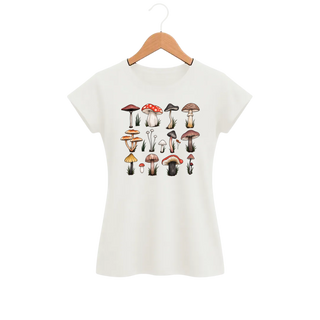 Camiseta Feminina Baby Look Cogumelo Prancha de Doze