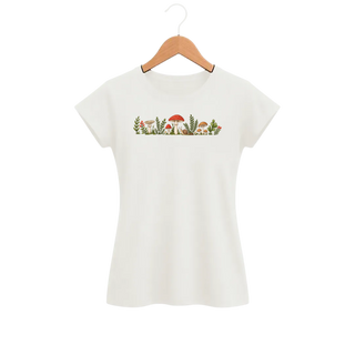 Camiseta Feminina Baby Look Cogumelo Rente ao Chão