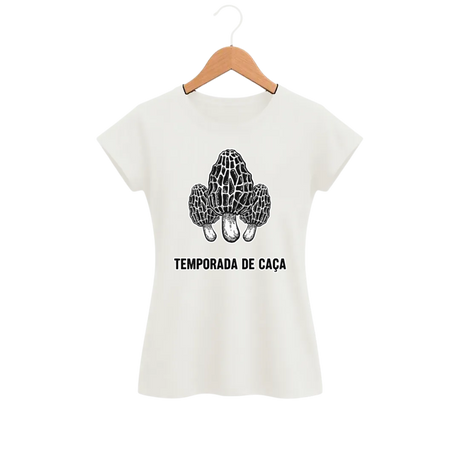 Camiseta Feminina Baby Look Cogumelo Temporada de Caça